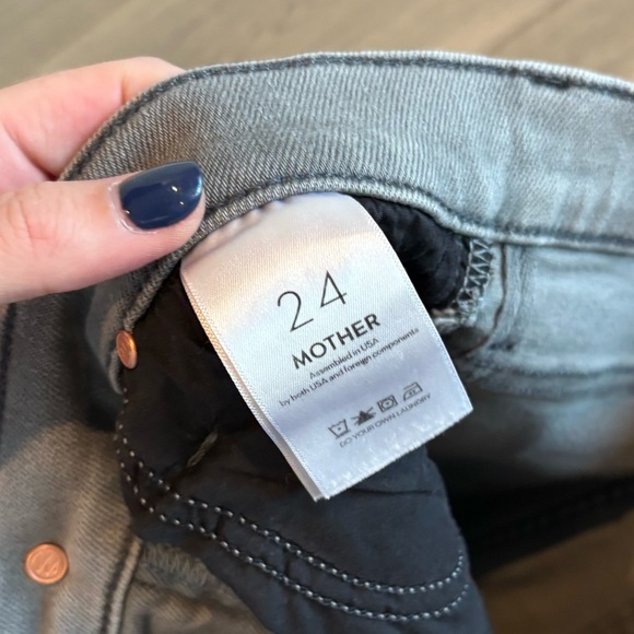 NWT MOTHER denim dodger flood noted wash grey size 24 - Picture 6 of 14